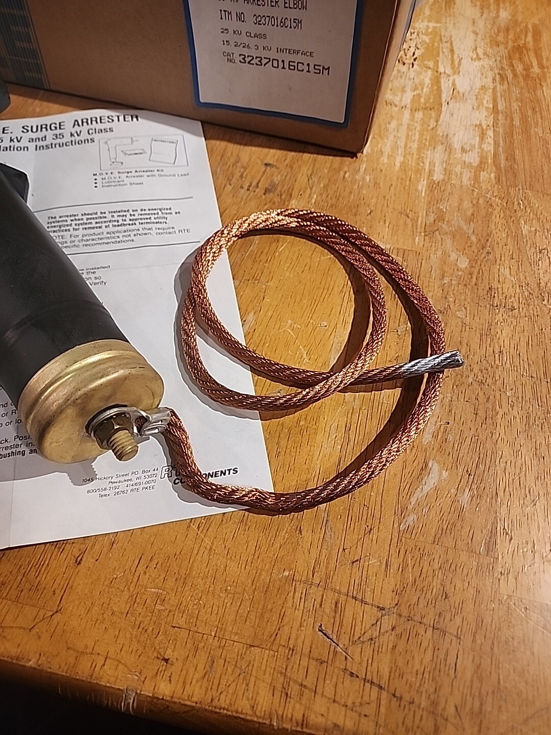 New OS RTE 3237016C15M, M.O.V.E Surge Deadfront, 15kV Arrester Elbow, 25kV Class