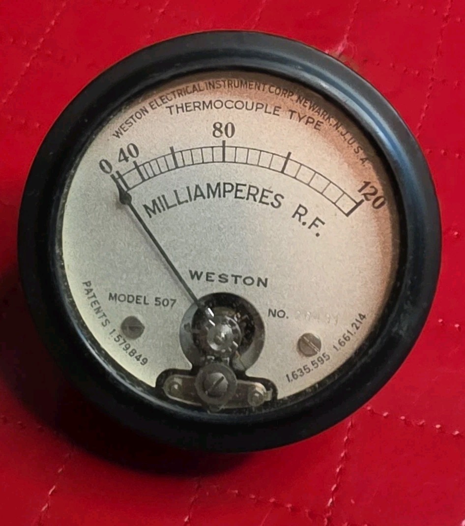 Weston electrical USA Thermocouple Milliamperes R.F. Model 507