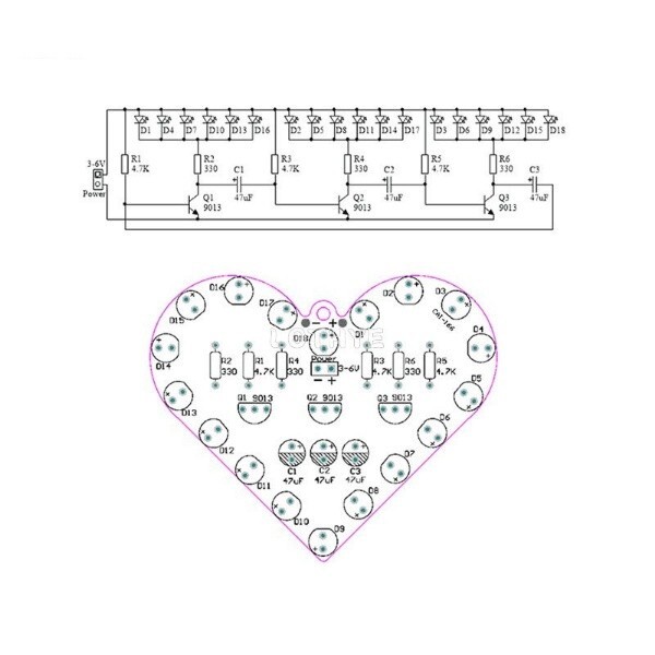 DIY Electronic LED Heart Soldering Project Teaching Learning Gift Seller