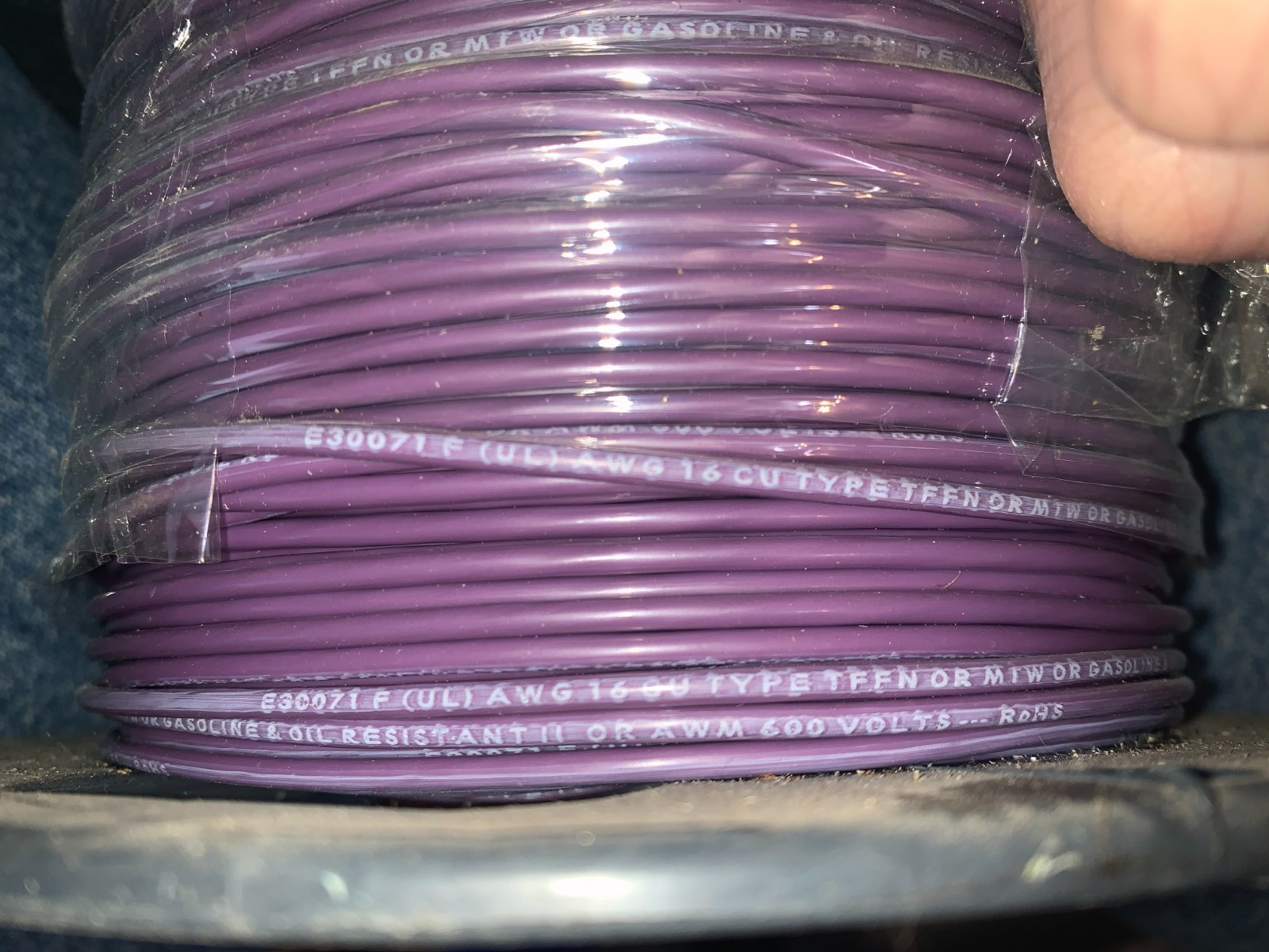 100 ft Purple 16-26 Wire TFFN MTW AWM 16 AWG Stranded machine & Fixture