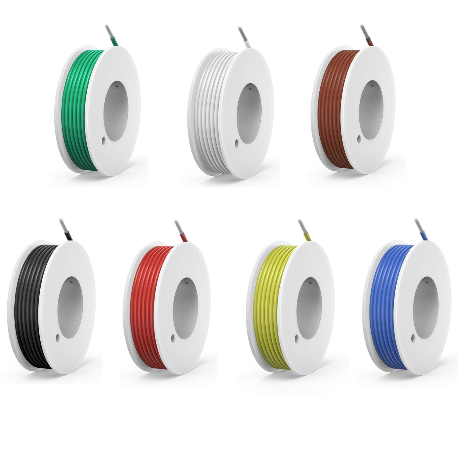 22 Awg Silicone Electrical Wire Cable 7 Colors 22 Gauge Hookup Wires Kit