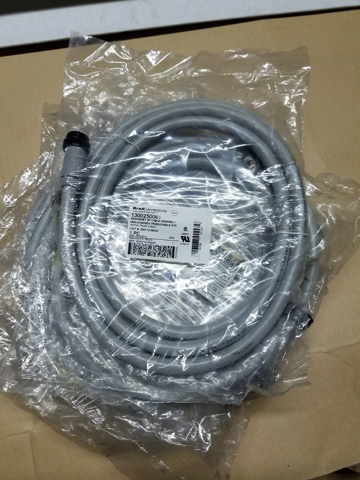 Lots of 5 New Brad Connectivity Molex 1300250061 Devicenet 5P Cable Assembly