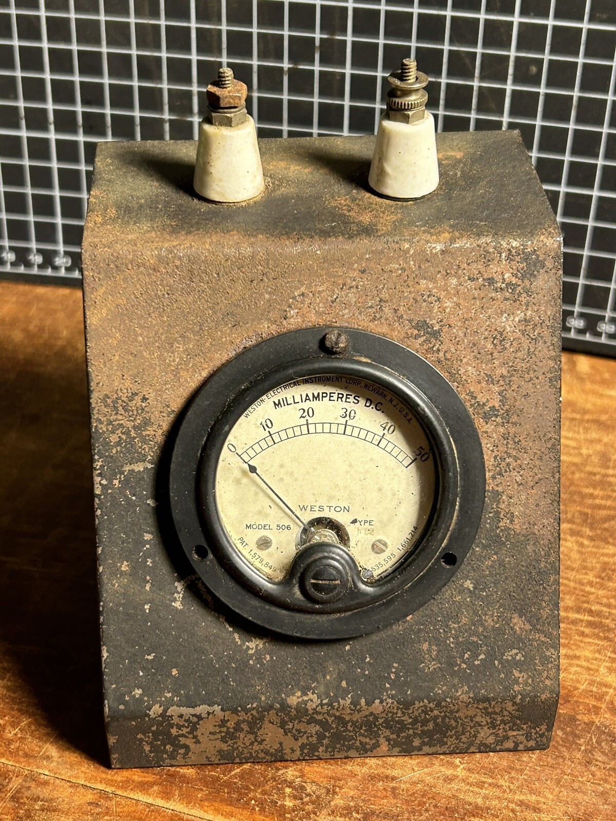 Vintage Weston Model 506 Meter 0-50 Milliamperes DC Untested Electrical Gauge