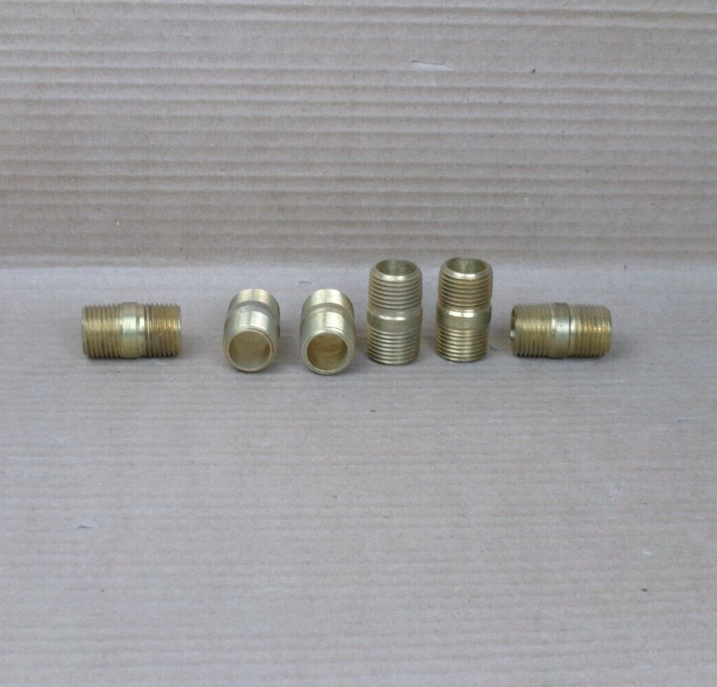 NEW LOT OF 6 PARKER/SWAGELOK 5/8″ NPT x 1 1/2″ LENGTH BRASS NIPPLE