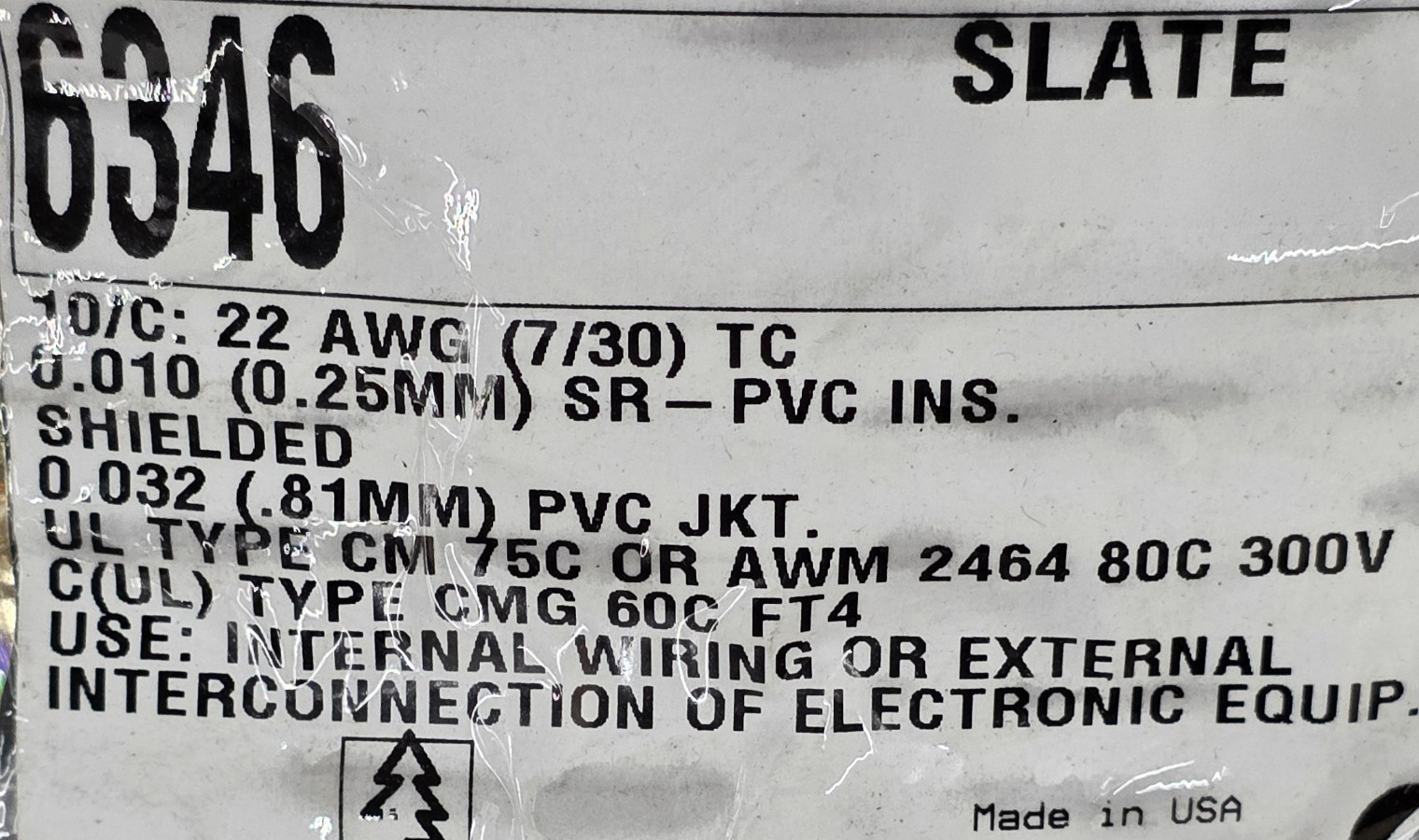 Alpha Wire 6346 22/10C Multi-Shielded Control/Communication Cable Gray /10ft