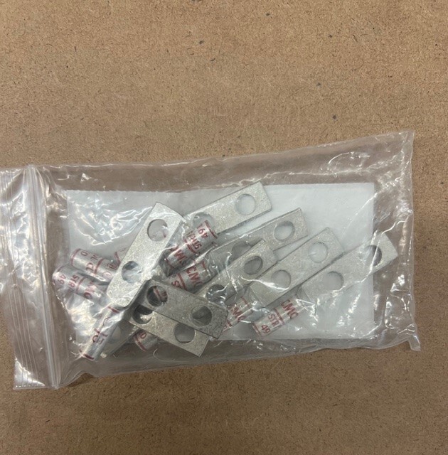 YAZ8C2TC14 Burndy #8 AWG Lug Two 1/4″ Holes, 5/8″ OC Long Barrel (10/pk)