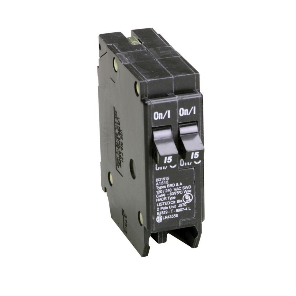Eaton BD1515 Thermal Mag Circuit Breaker, 15A, 120V, #14-4 AWG