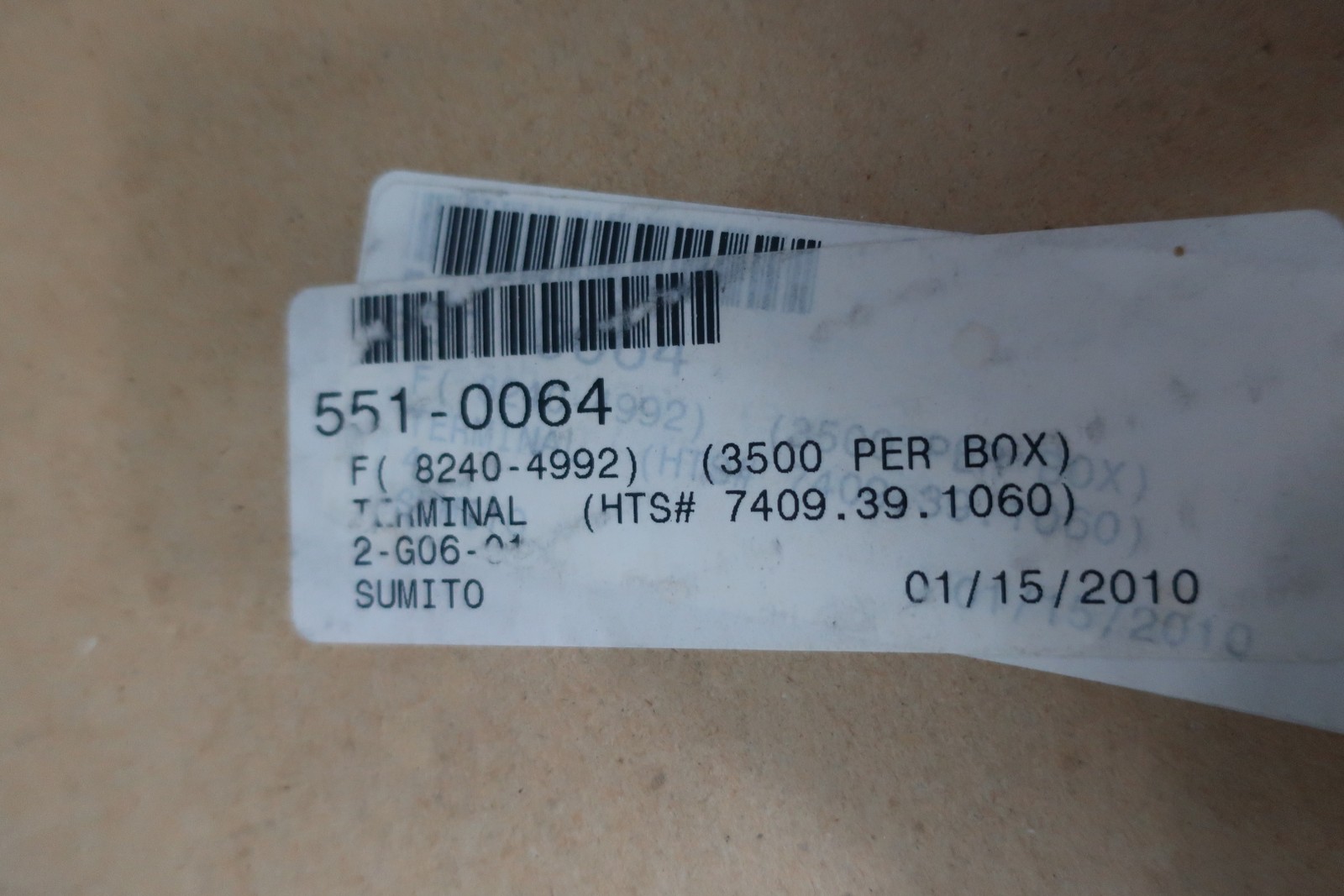 Pack Of 3500 Sumitomo 8240-4992 Crimp Terminals