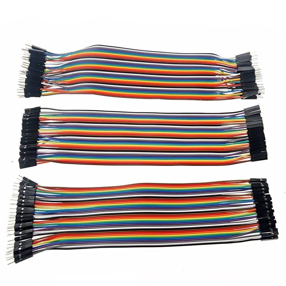 3 x 40Pin 20cm DuPont 1P-1P Wire Jumper Cables Pin-Pin Pin-Socket Socket-Socket