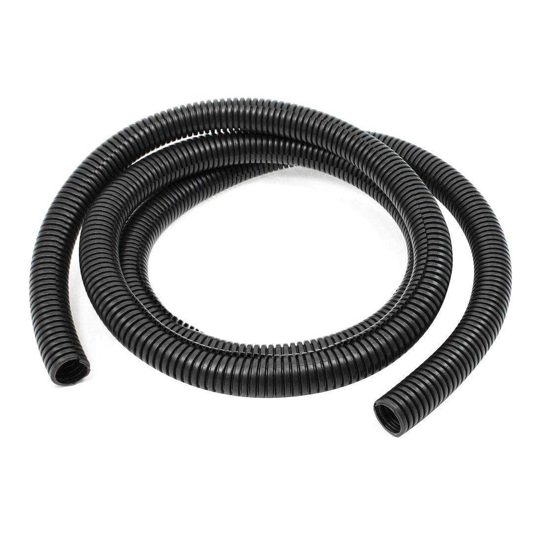 2 M 20×25 mm Plastic Split Corrugated Conduit Tube for Garden,Office Black