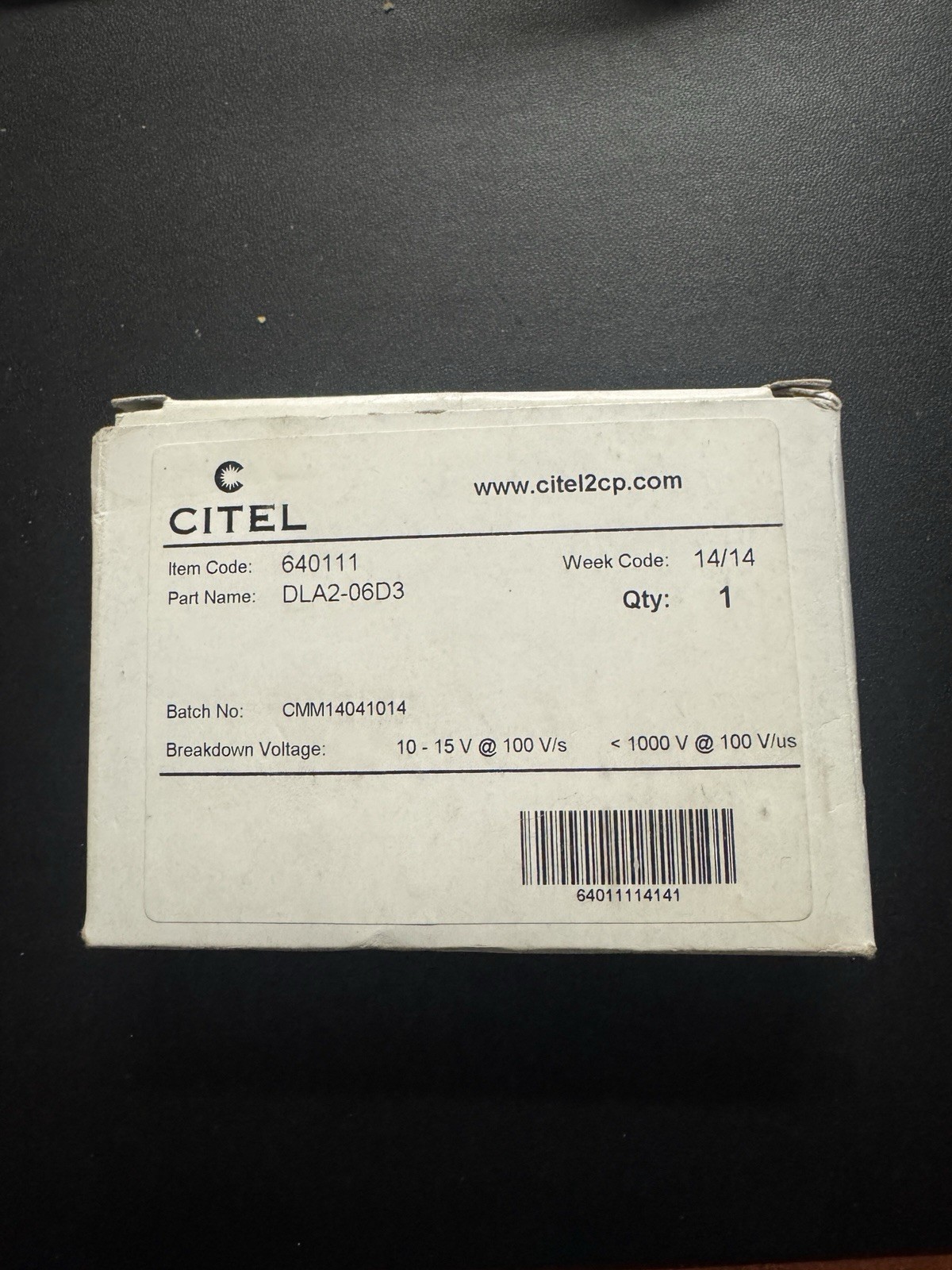 Citel DLA2-06D3 2-Pair Surge Protector Breakdown Voltage 10-15V 1000V