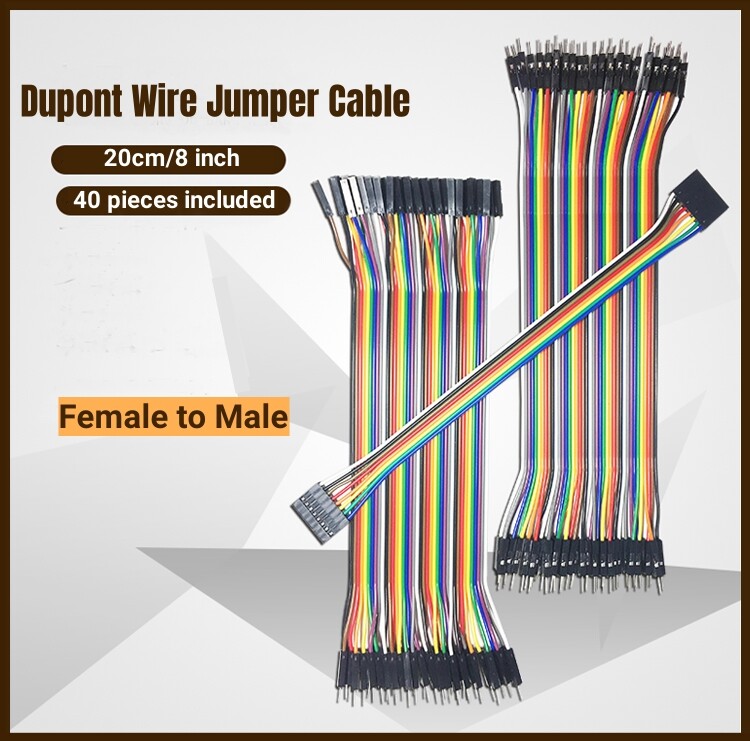 Female to Male Dupont Jumper Wire Cable Arduino Breadboard Cable Lead New