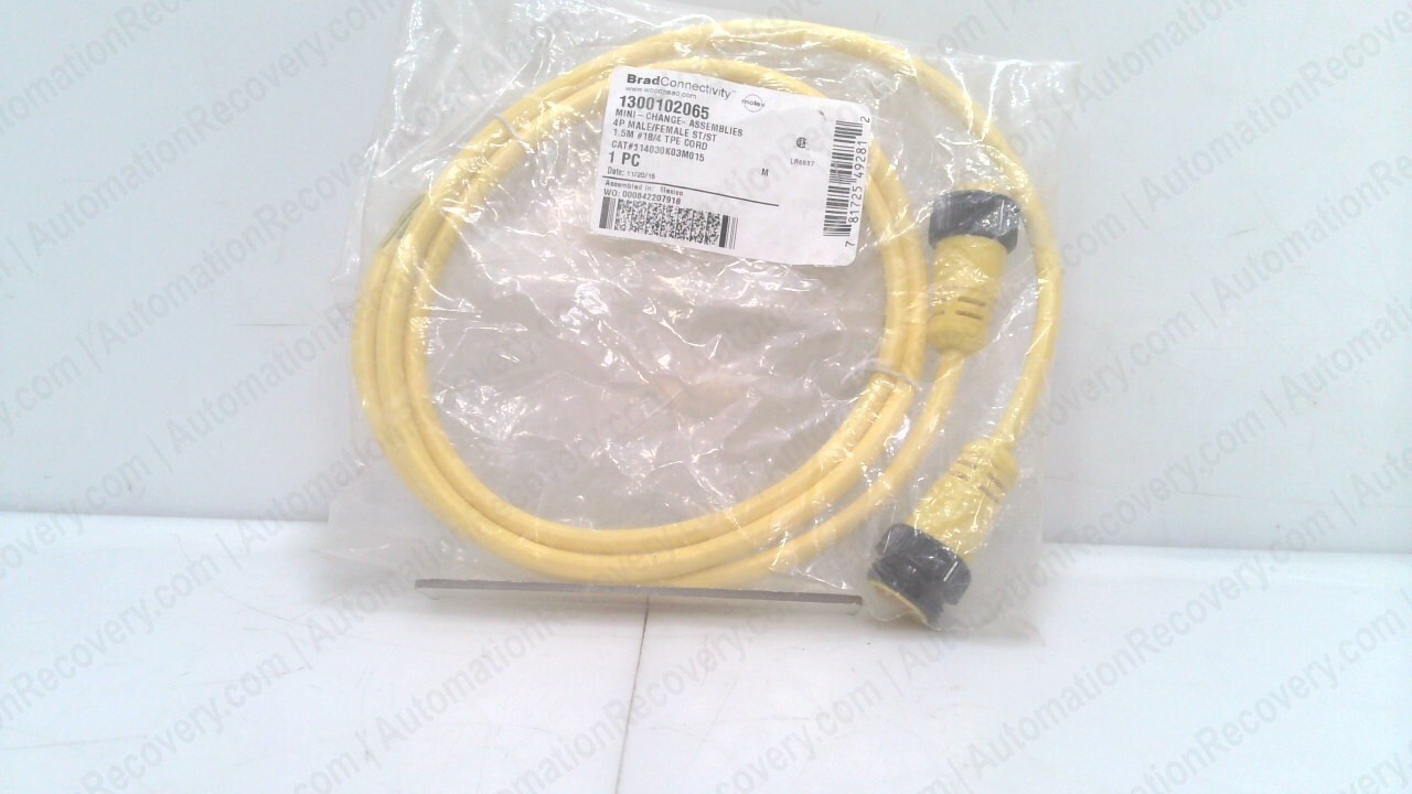 BRAD CONNECTIVITY 114030K03M015, DOUBLE-ENDED CORDSET, 1300102065, NEW #339363