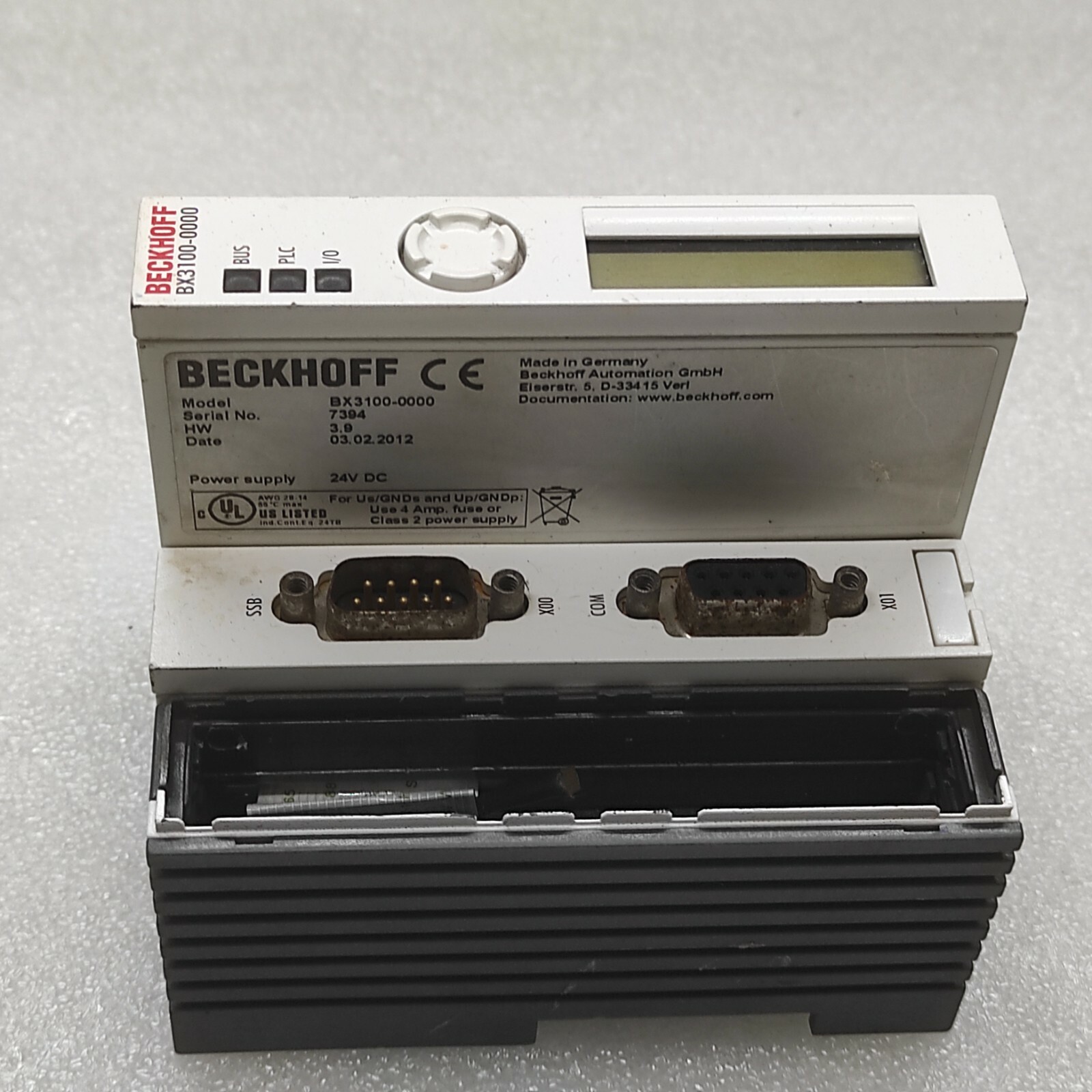 BECKHOFF BX3100-0000 CPU MODULE 24VDC FOR PARTS
