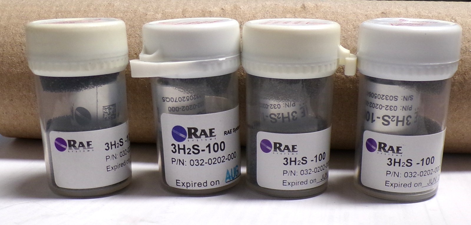 RAE 3H2S-100 H2S Gas Sensor P# 032-0202-000 Expired for Testing, etc Lot of 4 T3
