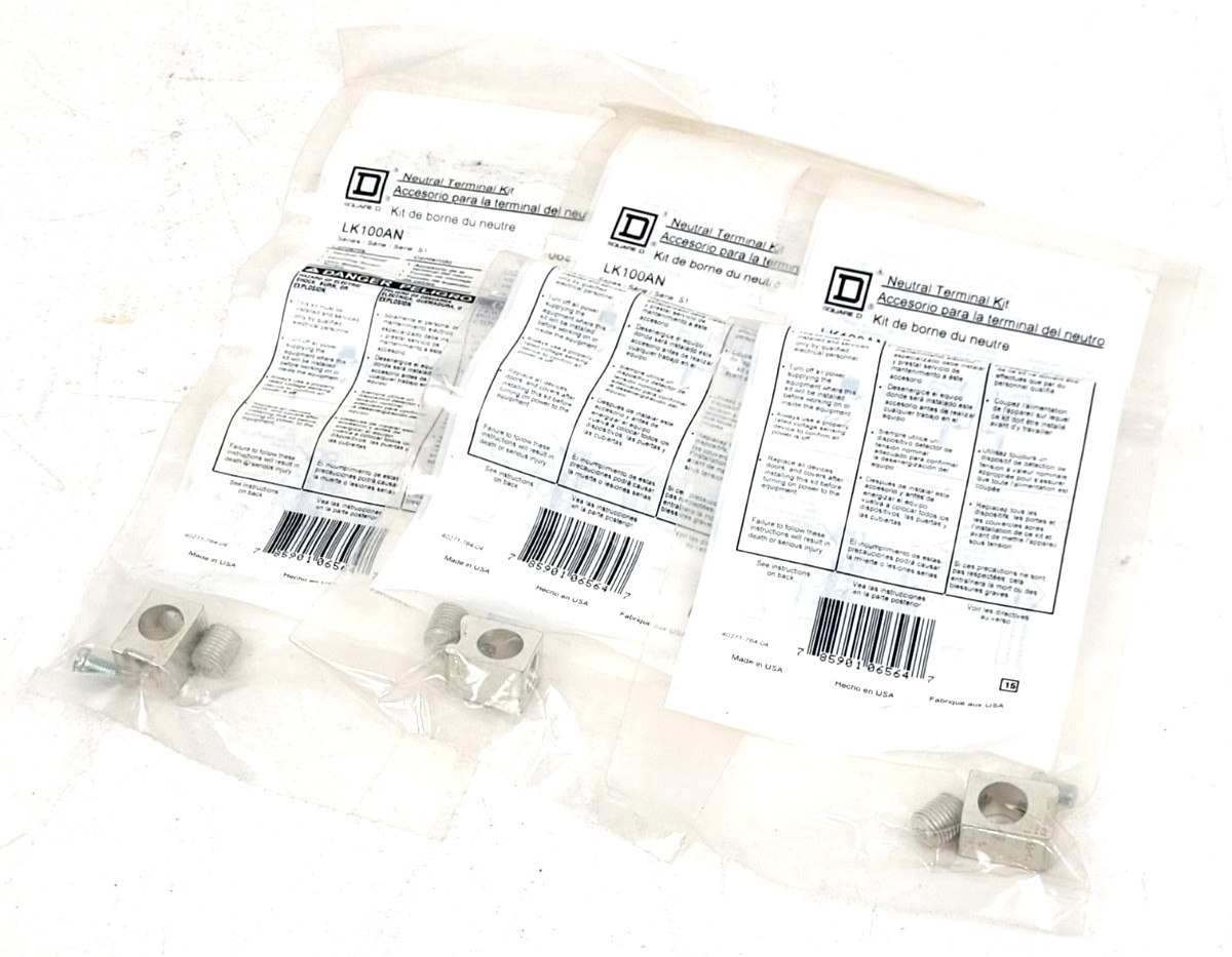 Lot of 3 – LK100AN Square D Neutral Terminal Lug Kit – Next Day Option – New