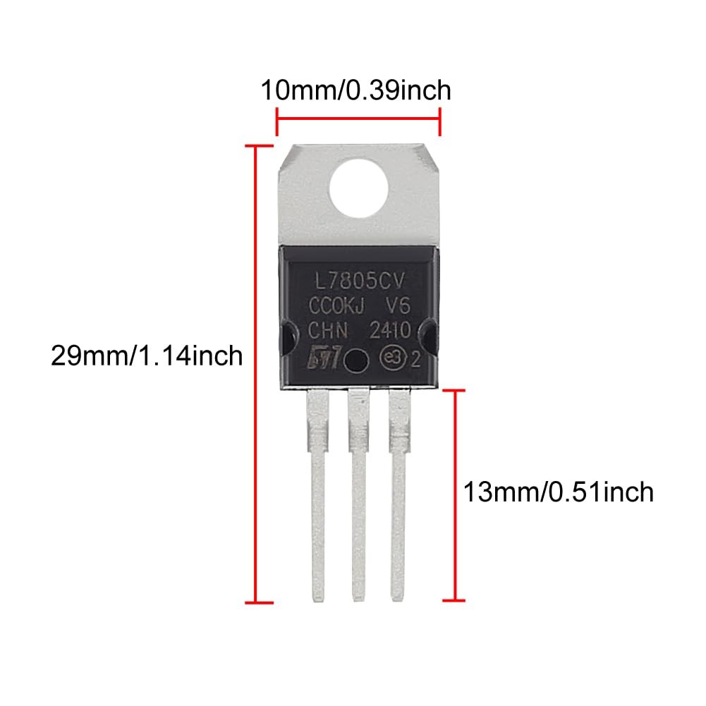 50 PCS IC L7805CV Voltage Regulator Output 5V 1.5A Integrated Circuits L7805