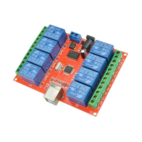 8CH 8Channel DC12V Relay Control Board USB ULN2803 Driver Module For AVR ARM New