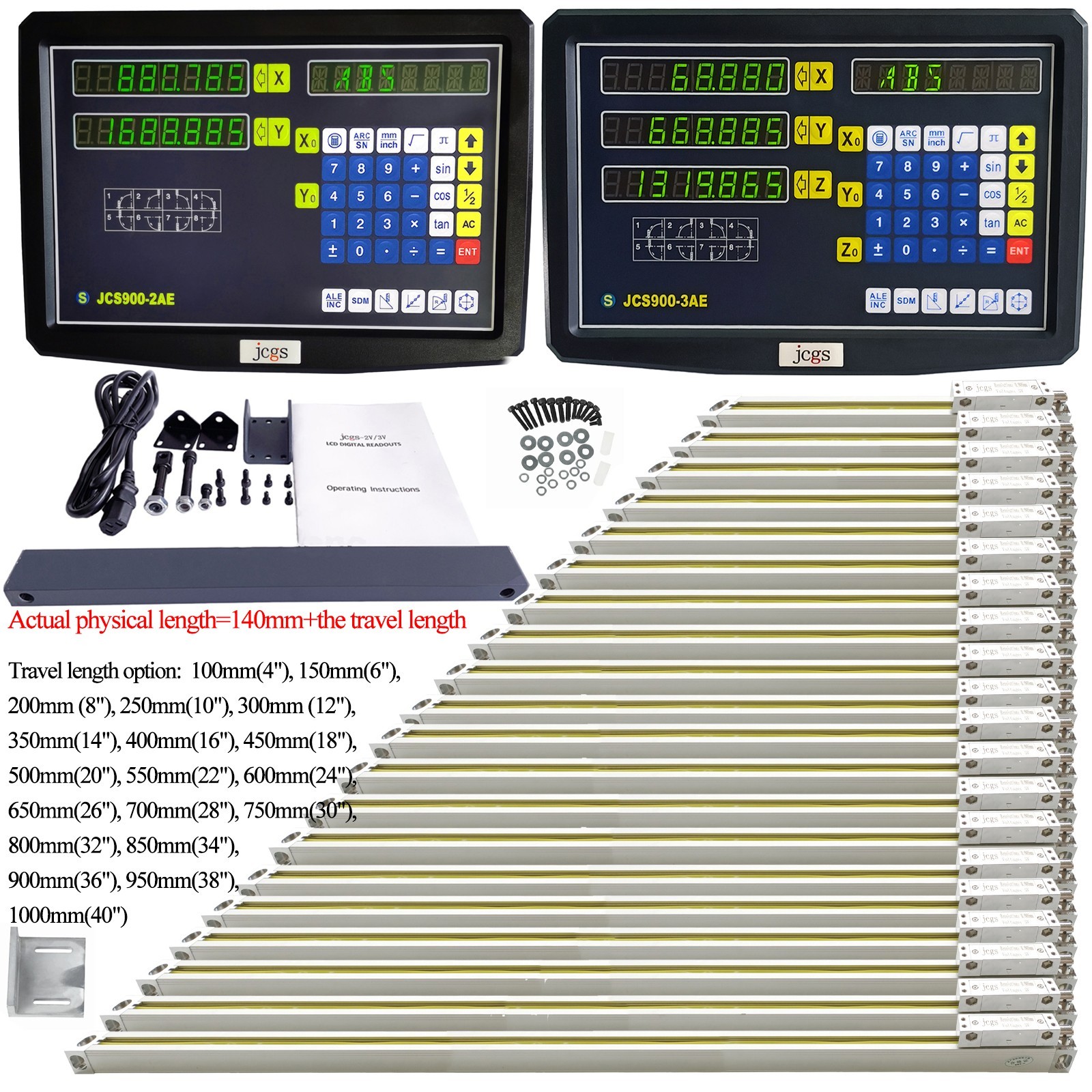 US Digital Linear Scale 2Axis/3Axis Readout DRO Display Kit CNC Milling Lathe