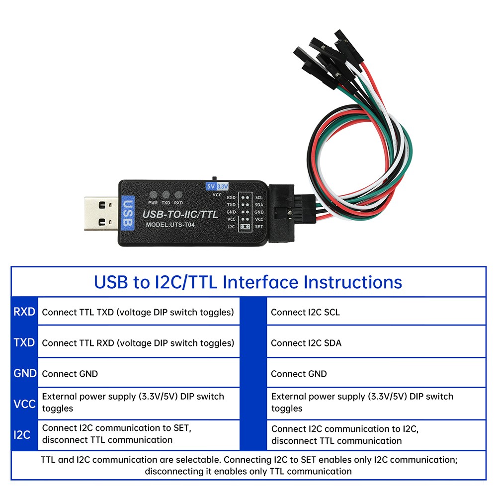 USB to IC2 IIC/TTL Serial Port UART Communication Module Flashing Downloader