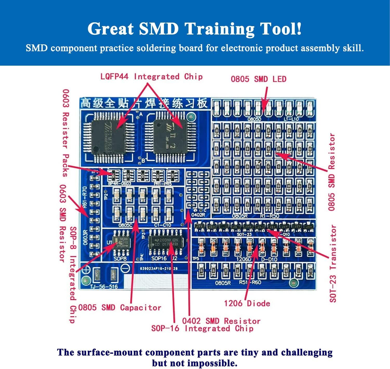 SMD/SMT Components Soldering Practice Board Electronic Project Kits DIY