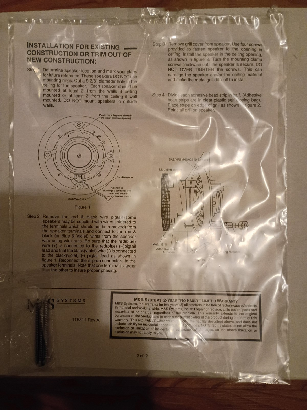 (2) PAIR OF NEW IN BOX M&S Premium 8 Inch Ceiling Mount Speakers