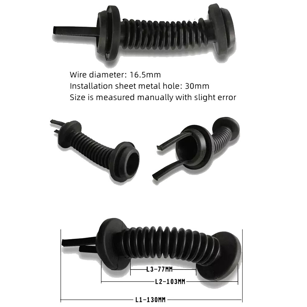 2 Pack 30*30mm Car Harness Wiring Door Tube Rubber Sleeve Dust-proof Tubes HOT
