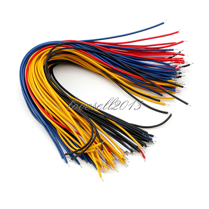 100PCS 20CM Color Flexible Two Ends Tin-plated Breadboard Jumper Cable Wires