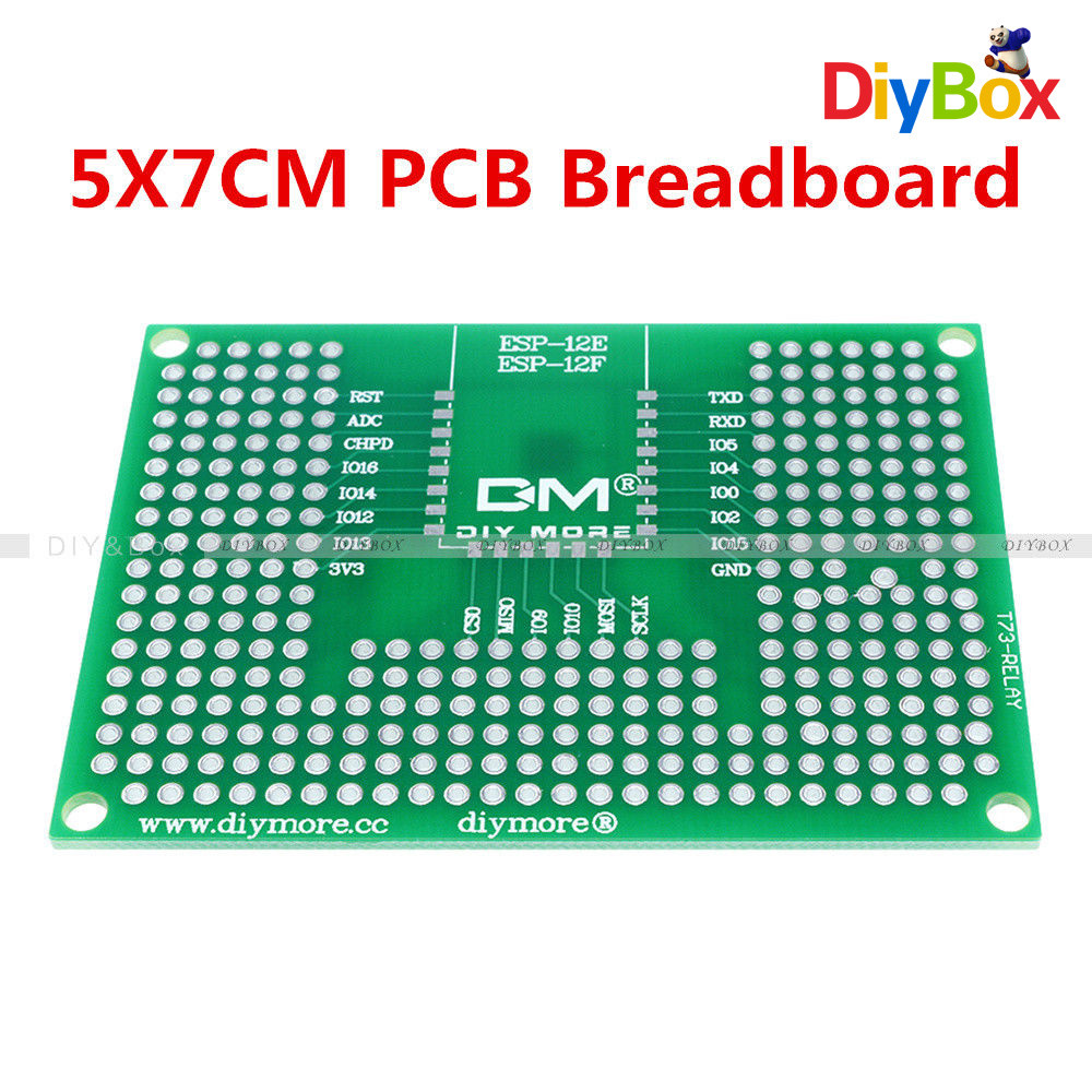 PCB Breadboard 5X7CM Prototype For ESP8266 ESP-12E ESP-12F ESP32 ESP-32S Relay