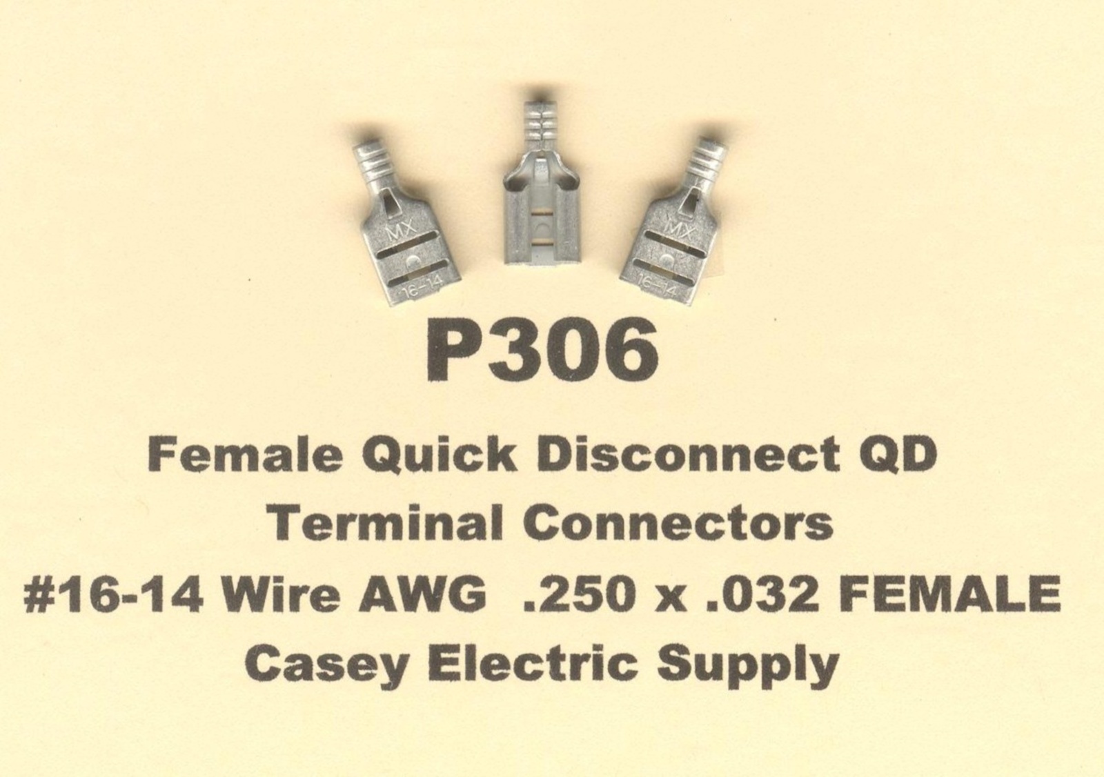 50 Non Insulated Quick Disconnect QD Terminals FEMALE #16-14 Wire Gauge AWG .250