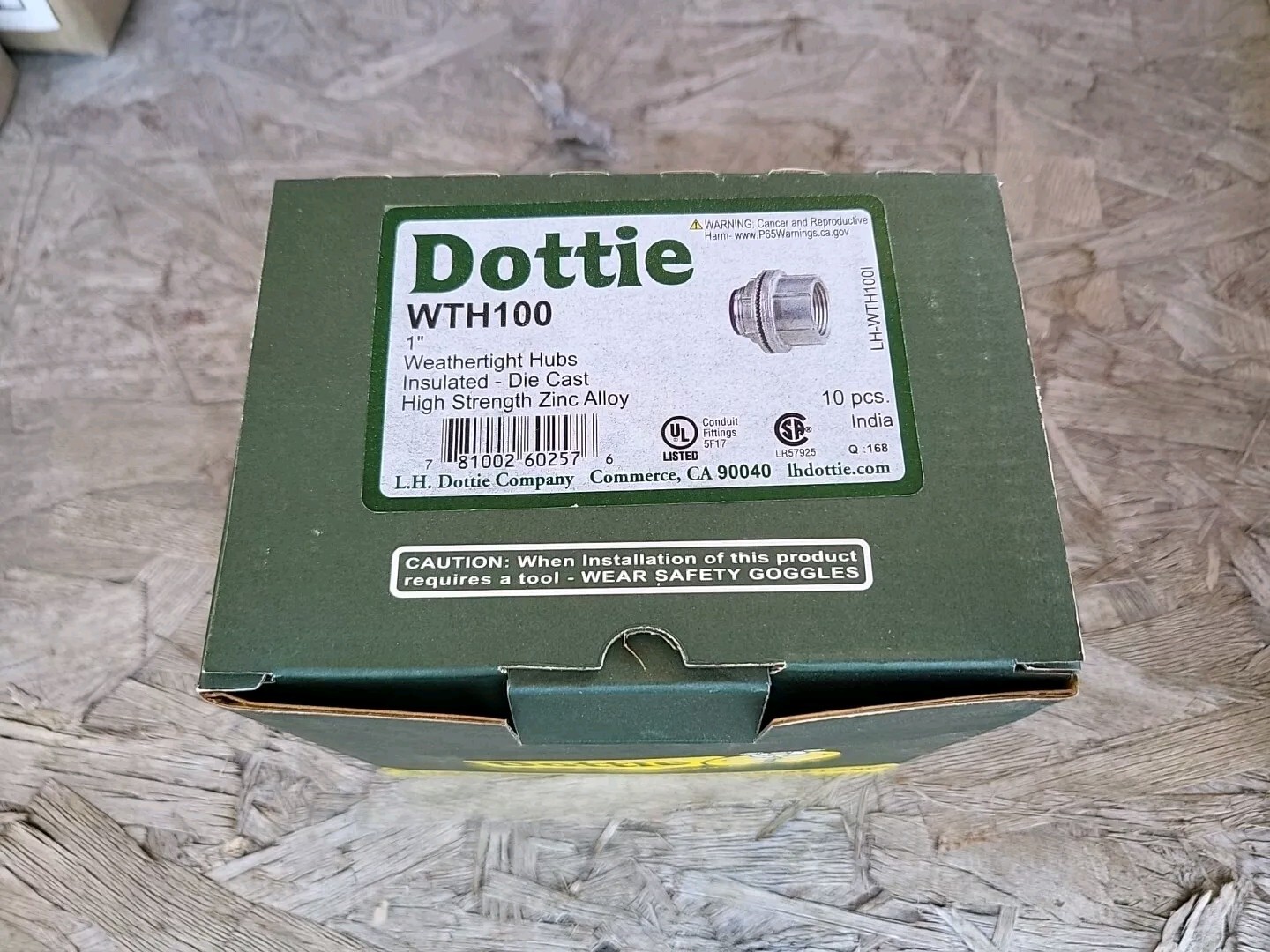(10) LH Dottie WTH100 1″ Die-Cast Zinc Insulated Weathertight Rigid Conduit Hub
