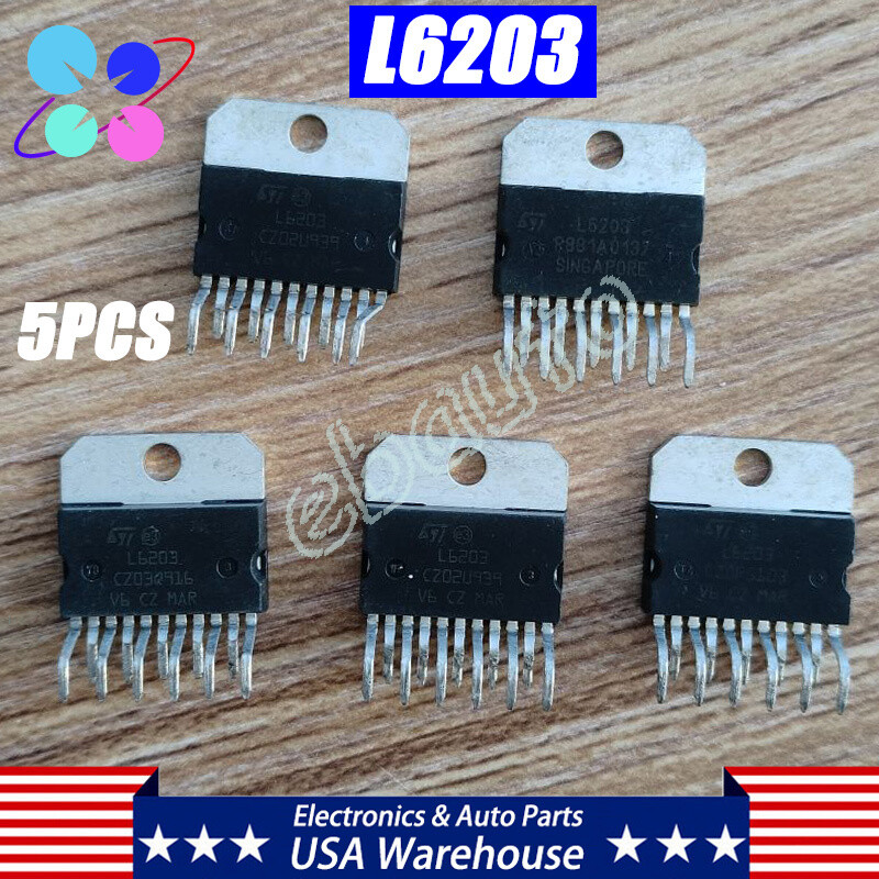 (5PCS) ST Micro L6203 Full H-Bridge Motor Drivers 4A 48Vdc 100KHz