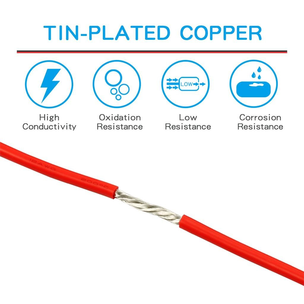 12 Gauge Silicone Wire Kit 10 Color Each 5 Ft Flexible 12 AWG Stranded Tinned Co