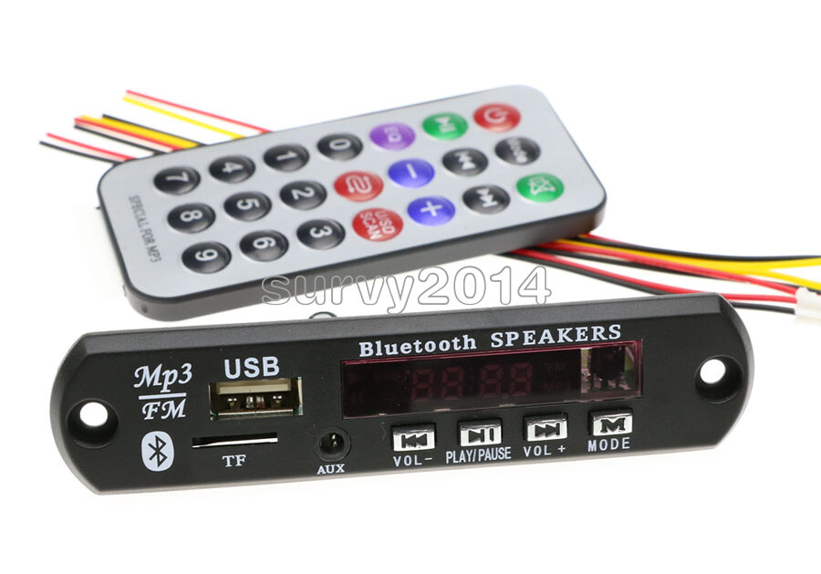 Wireless Bluetooth 12V MP3 WMA Decoder Board Audio Module USB TF Radio For Car
