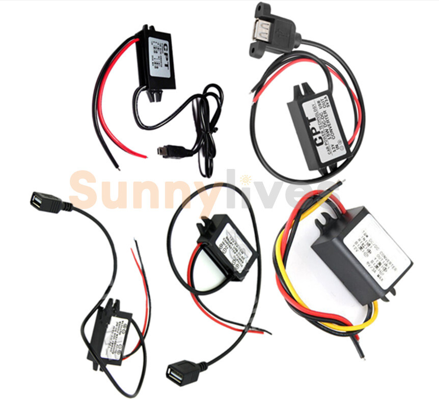 DC12V to DC5-9V Mini/Micro/A type USB Dual Converter Step Down Power Module Tool