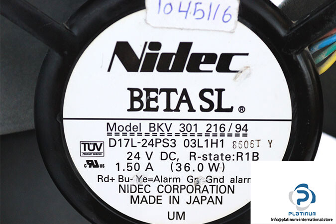 NIDEC BKV 301 216/94 AXIAL FAN