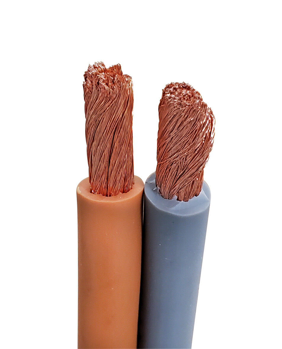 Pair of 4 AWG 4 gauge Battery Cable 100%OFC Hydraulic Machine Crimped ends