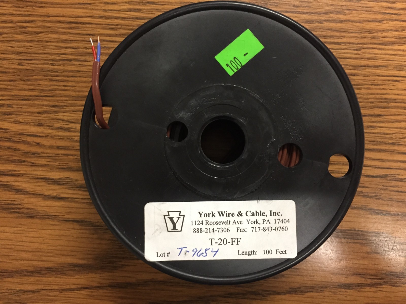 York Wire & Cable, Inc. Code T-20-FF Thermocouple Wire