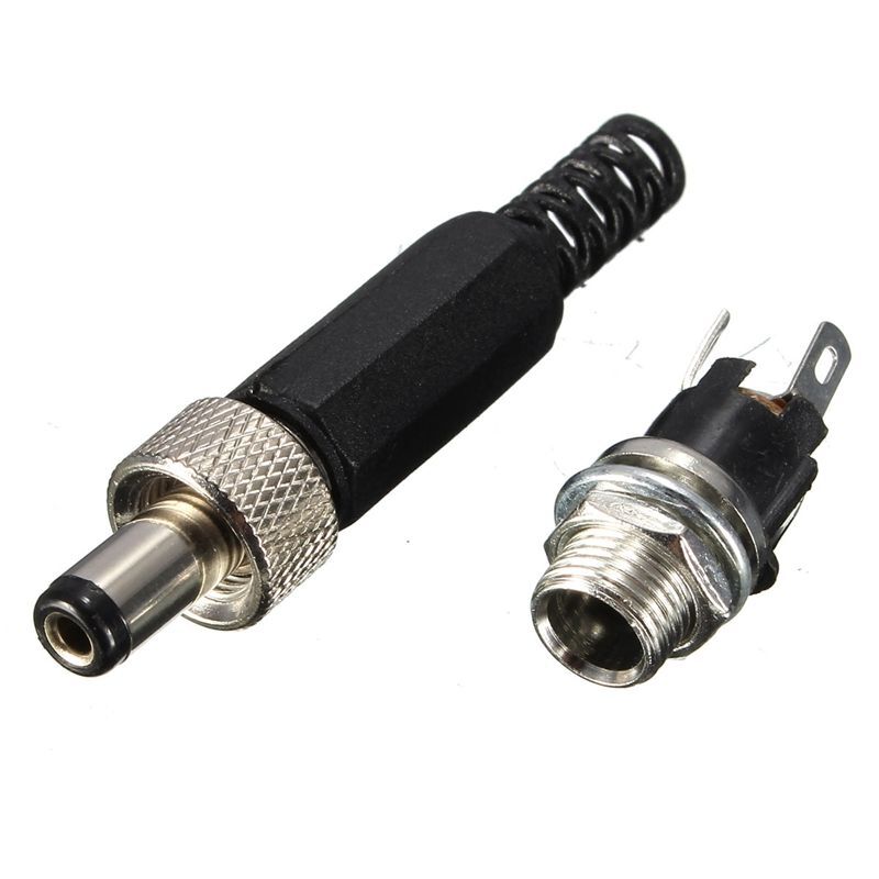 Screw Locking Metal Panel Mount Socket DC Power Connector Female Plug 2.1×5.5mm