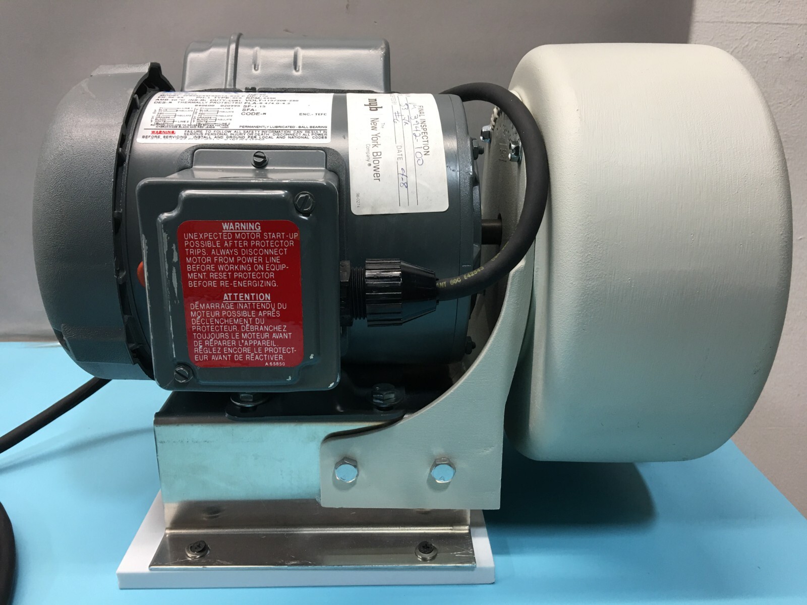 Marathon 2PB56C34F5307A-R26 Blower, 1/2HP, 1PH, 60Hz, 3450 RPM, 138971