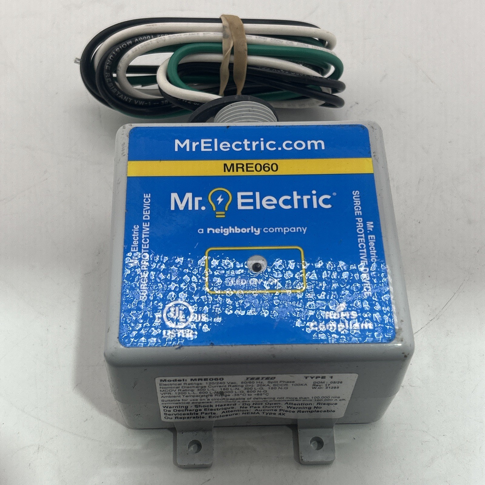 Mr Electric MRE060 120/240VAC Split Phase SPD House Surge Protective Device