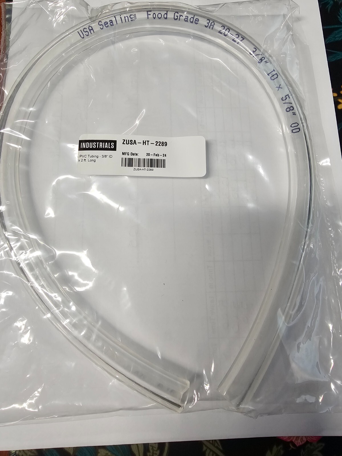 PVC Tubing 3/8″ I.D., 5/8″ O.D. ZUSA-HT-2289 (Set of 4)