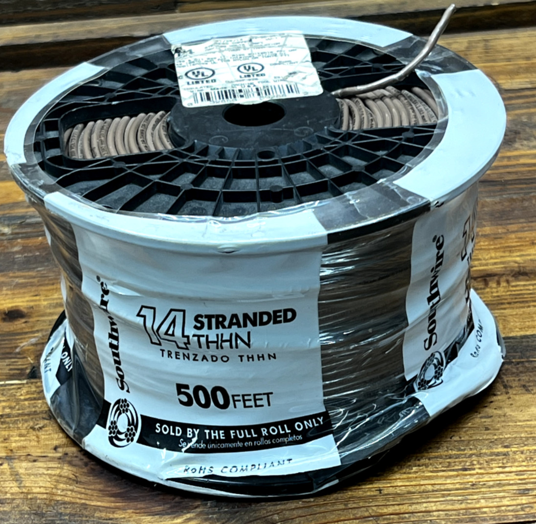 Southwire 500 Ft 14 AWG Stranded ￼Brown THHN-THWN 600Volt Wire 22962558 New Roll