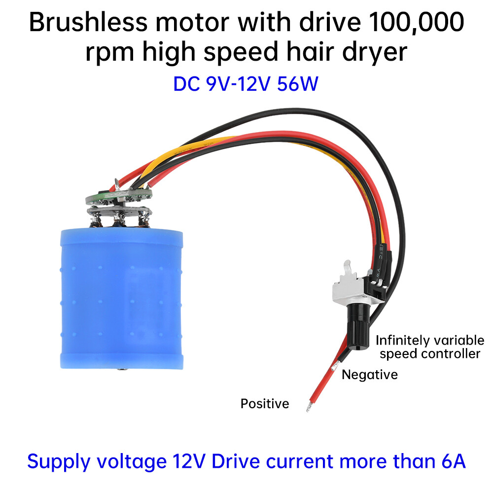 DC9V 12V 24V 100000RPM Ultra High Speed BLDC 3-Phase Brushless Motor with Fan