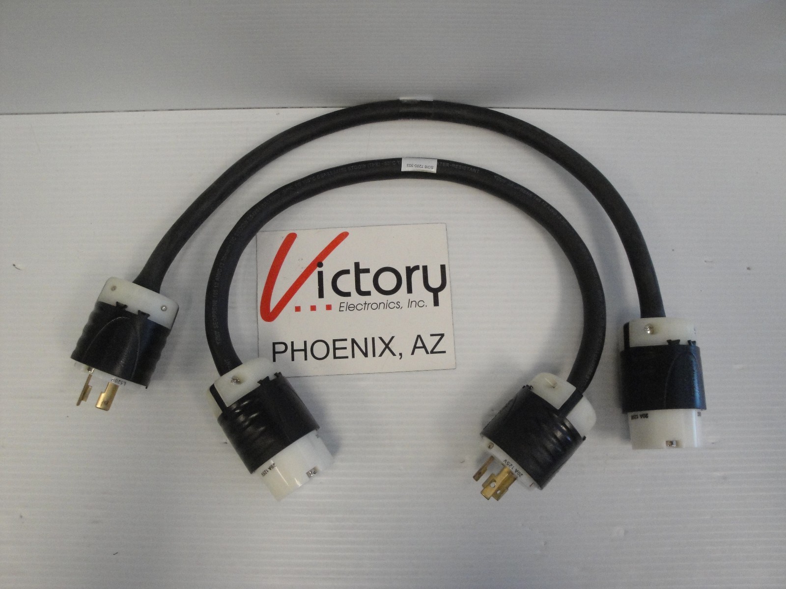 Lot of (2) Power Cords 2ft P-136-29-MSHA 10 AWG 3/C SOOW 600V Water Resistant