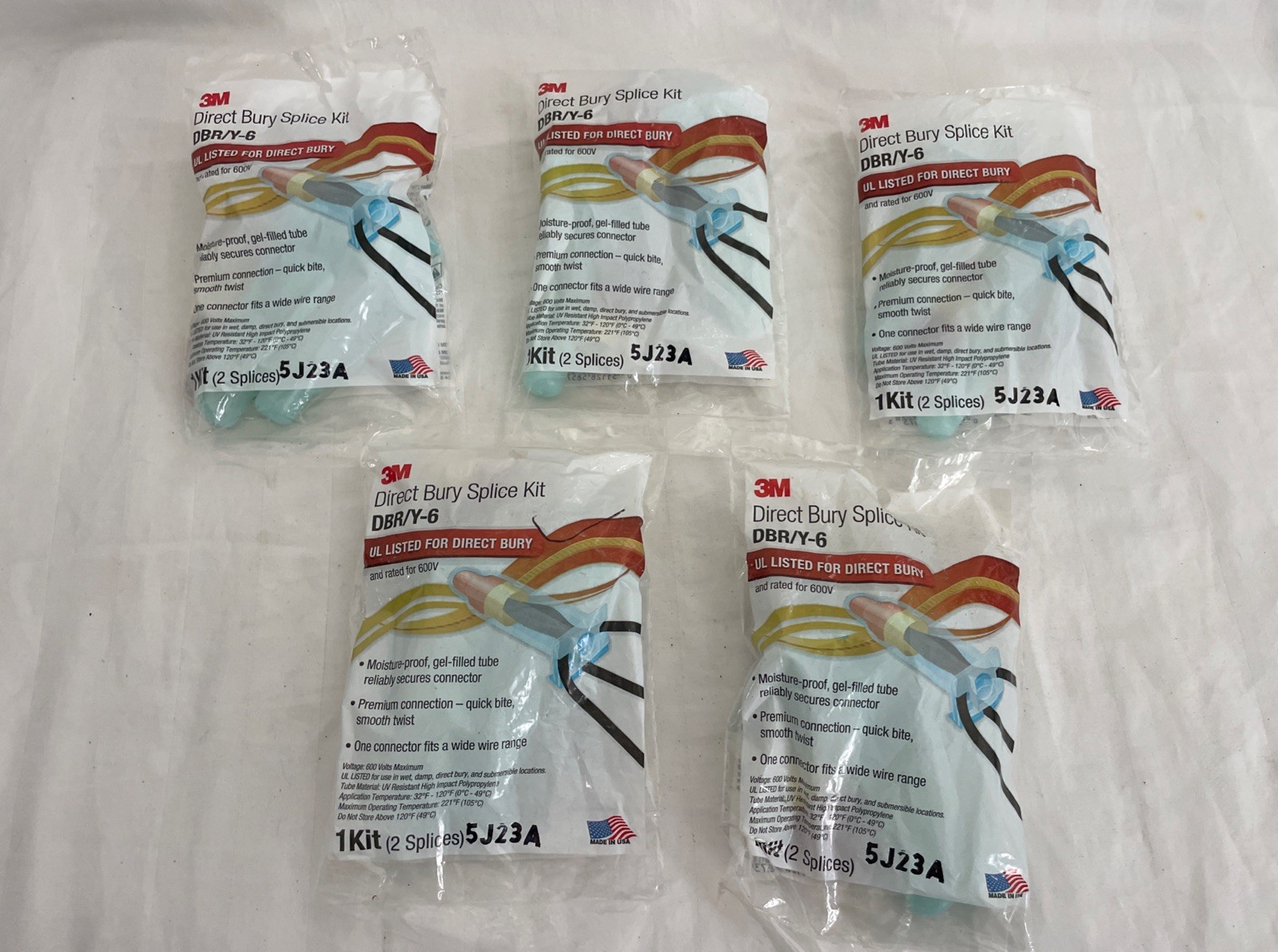 3M DBR/Y-6 600V 18-10 AWG Direct Bury Splice Kit (Lot of 5)