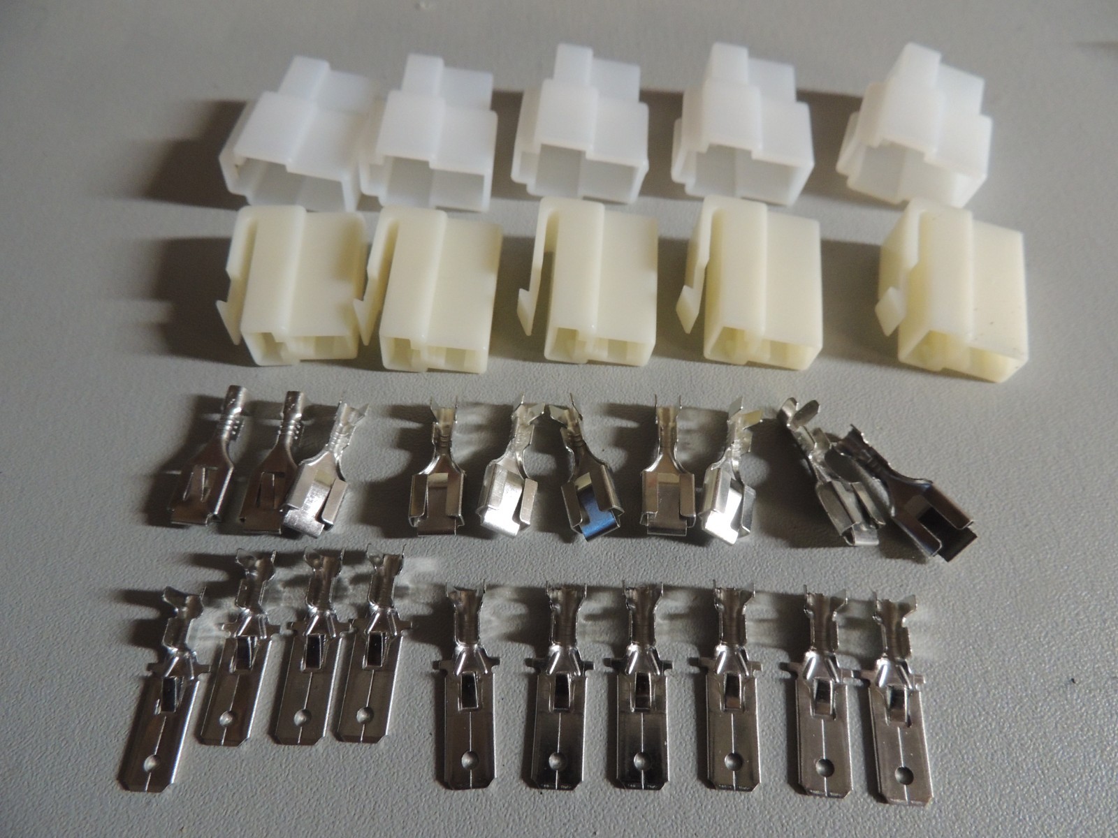 5 Sets 2 Pins Male Female Power Connectors ~ 6.3mm Spade type Molex Like