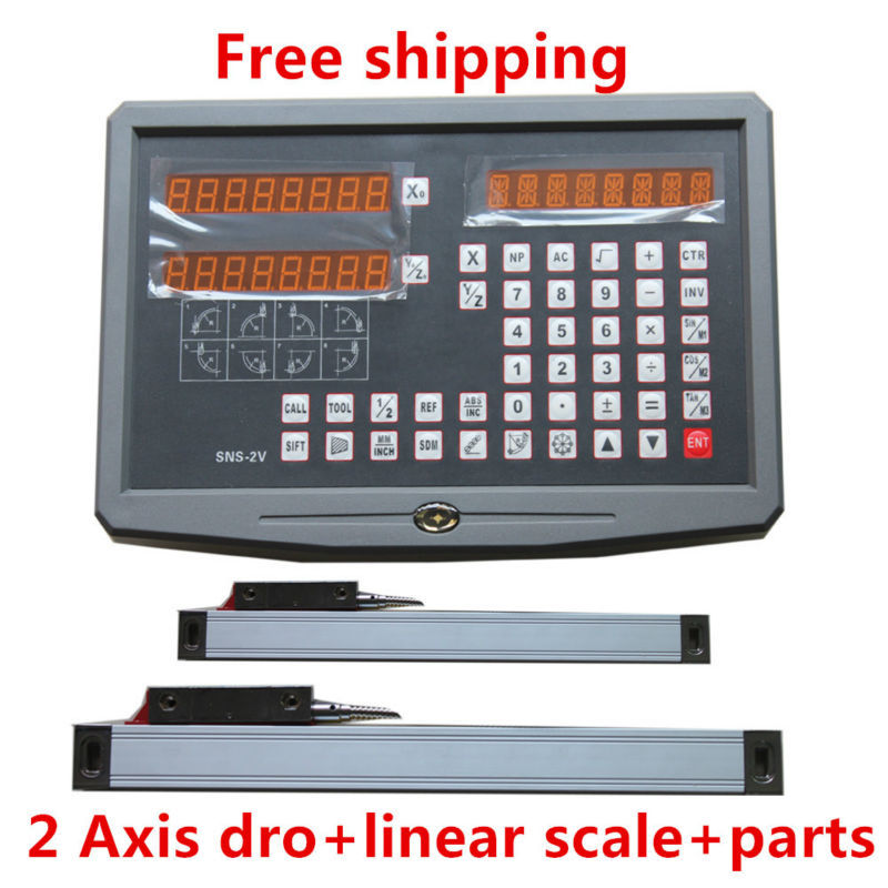 2 Axis digital readout with 2pcs linear scale / linear encoder / linear ruler