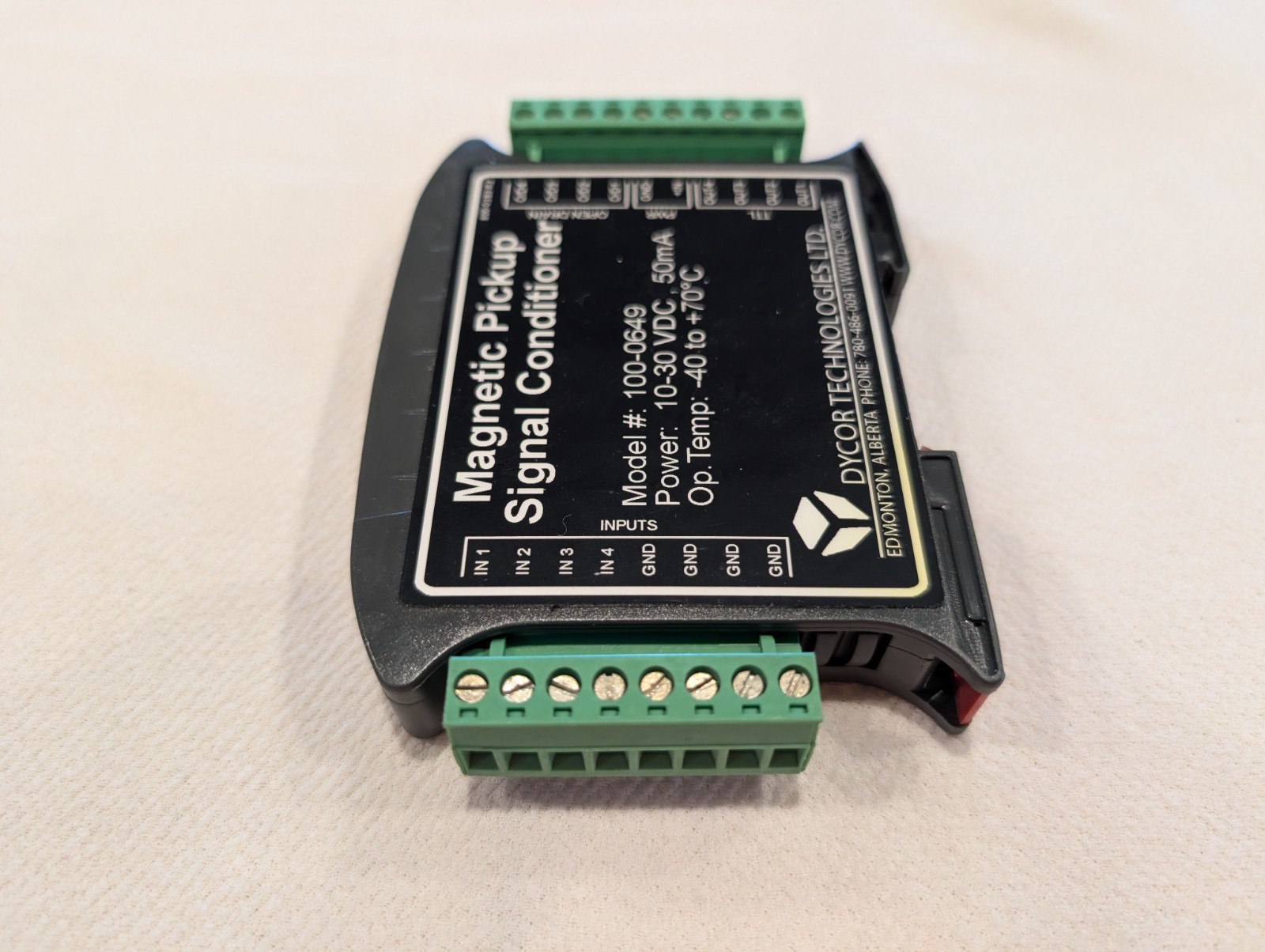 Dycor Magnetic Pickup Signal Conditioner 100-0649 10-30VDC 4 Channel DIN Rail