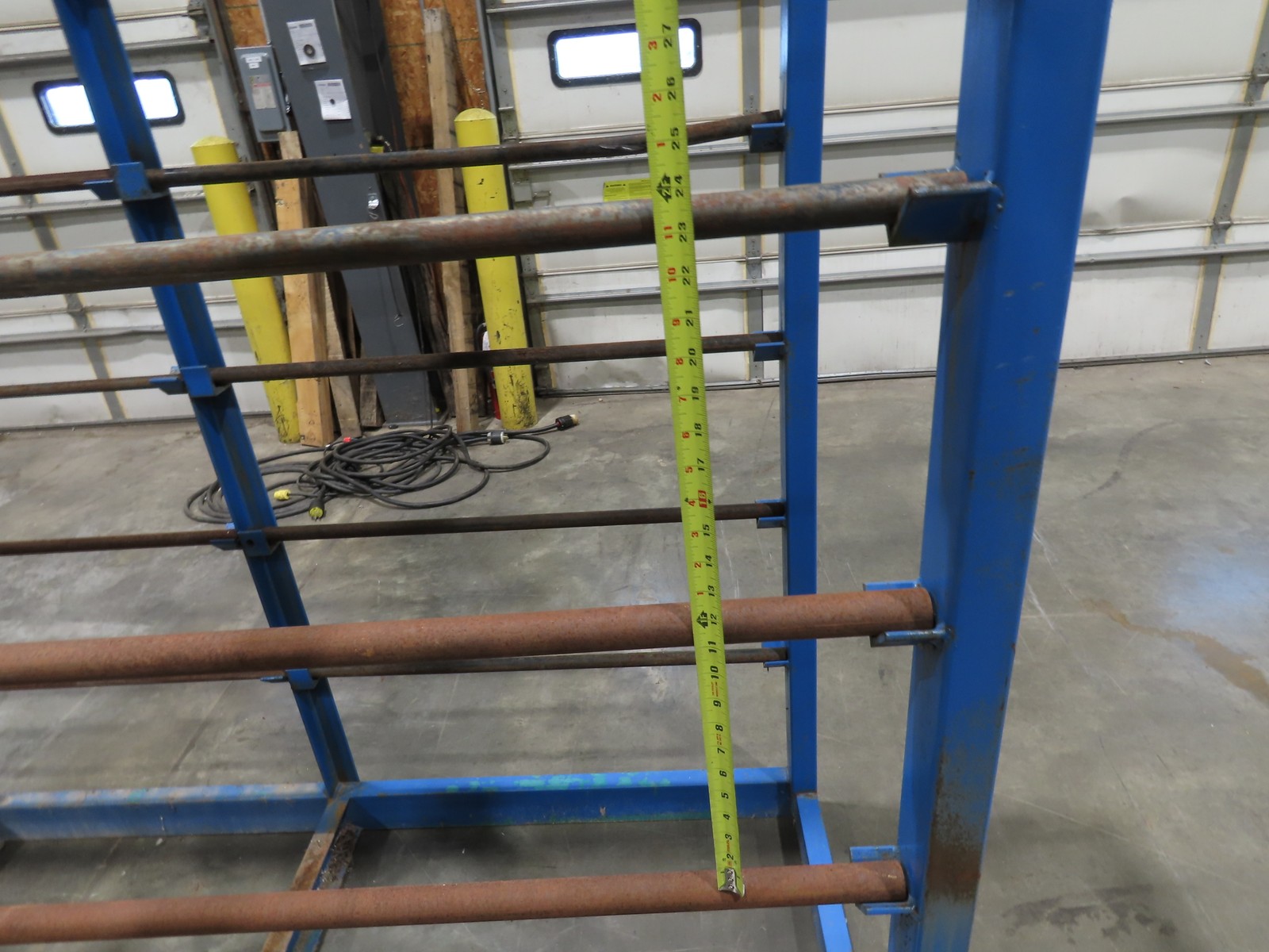 Industrial Custom Wire Spool Organizer Rack Cable Management 36 Rod 113x32x90″